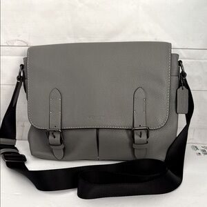 Coach Metropolitan Heather Gray Leather Messenger Bag Laptop Bag Crossbody 55552